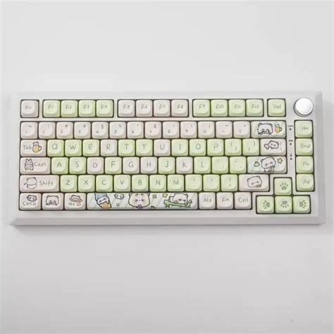 Keycap Onlymilk Green Panda Keycap Keys Moa Profile Pbt