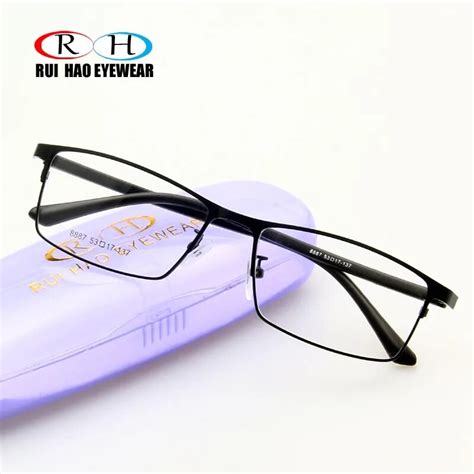 Full Rimless Glasses Frame Men Rectangle Eyeglasses Frame Retro Stainless Steel Design Eyewear ...