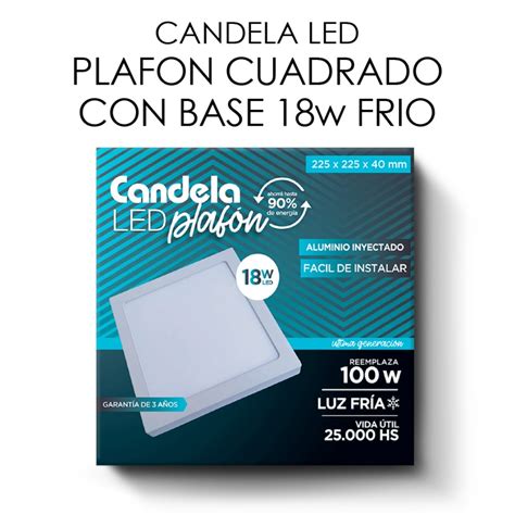 Panel Led Plafon Luz Fria W Cuadrado Sobreponer Lr