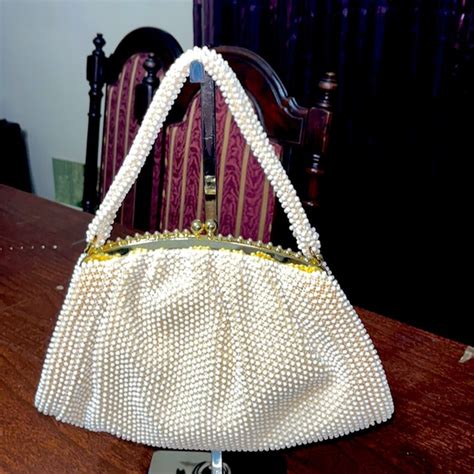 Corde Bead Bags Vintage S Lumured Cordebead Ivory Gold Purse