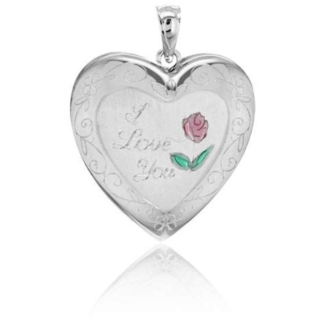 Pendentif Photo Coeur I Love You Rose Argent Artemis Ocarat