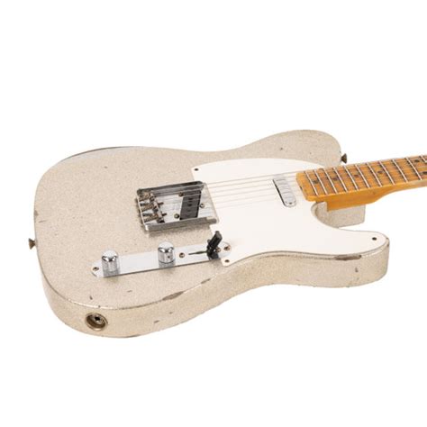 Used Fender Custom Shop 1955 Telecaster Relic Aged Silver Sparkle Cream City Music