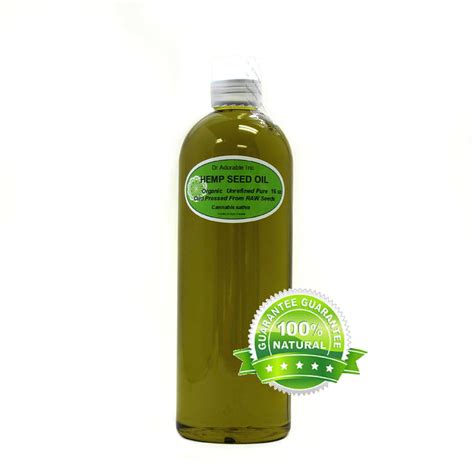 Hemp Seed Unrefined Oil 100 Pure Cold Pressed Oil 16 Oz 1 Pint Free