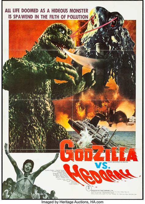 Godzilla Vs The Smog Monster Toho 1971 Folded Very Fine Lot