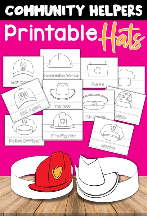 Free Community Helpers Hats Community Helpers Preschool Crafts