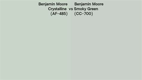 Benjamin Moore Crystalline Vs Smoky Green Side By Side Comparison