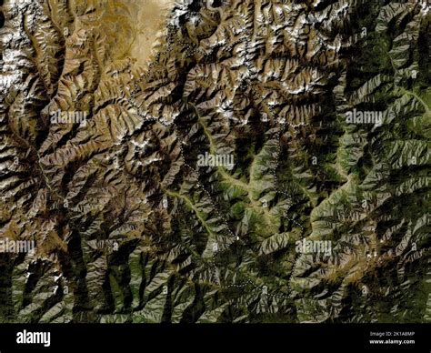 Paro District Of Bhutan Low Resolution Satellite Map Stock Photo Alamy