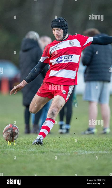 English Amateur Rugby Union Players Playing In A League Game Wet And