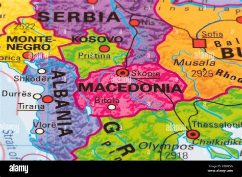 Europe, map of Macedonia Stock Photo - Alamy