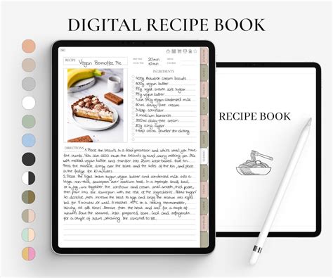 Digital Recipe Book For Goodnotes Notability Digital IPad Recipe