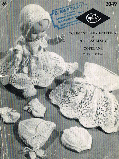 Dolls Clothes Knitting Pattern For 10 12 Doll Vintage Copy Pdf Instant Download Etsy