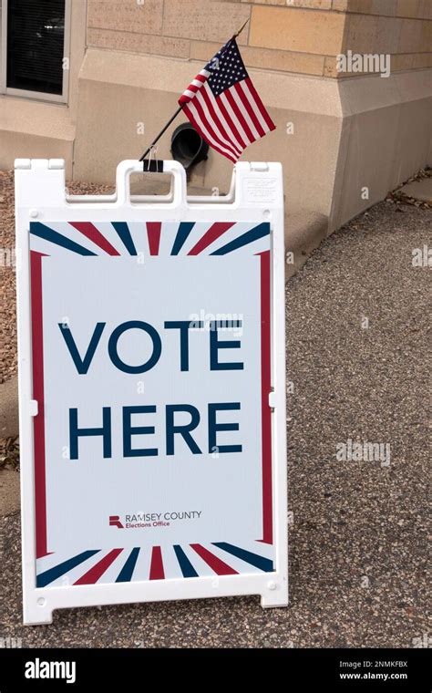 Sign Designating The Voting Polling Place Location Vote Here St Paul