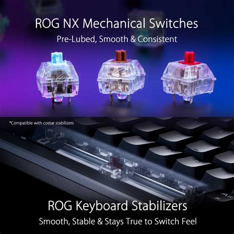 Asus Rog Azoth Wireless Gaming Keyboard Pbt Keycap Hot Swap Mechanical Switch Customizable