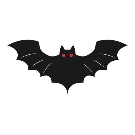 Black Bat Silhouette On A White Background Vector Illustration