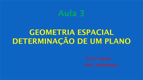 Geometria Espacial Determina O De Um Plano Aula Youtube