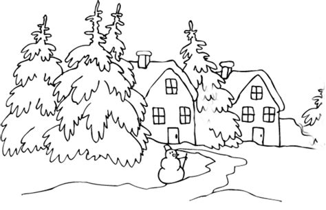 Christmas Cabin Coloring Page Scenic Coloring Page Log Cabin Coloring