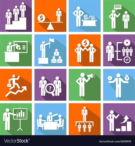 Human Resources And Management Icons Set Vector Image