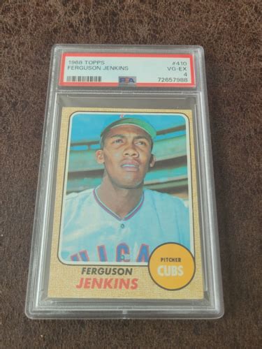 1968 Topps Baseball Ferguson Fergie Jenkins 410 PSA 4 Chicago Cubs