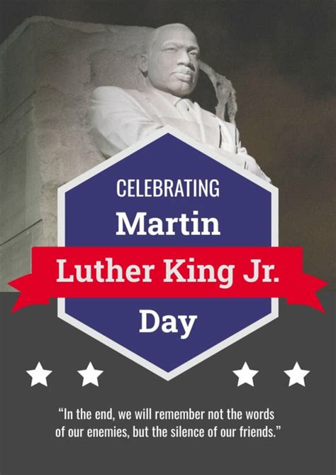 Simple Martin Luther King Jr Day Poster Free Poster Template