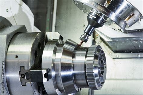 Milling metalworking process. Industrial CNC metal machining by ...