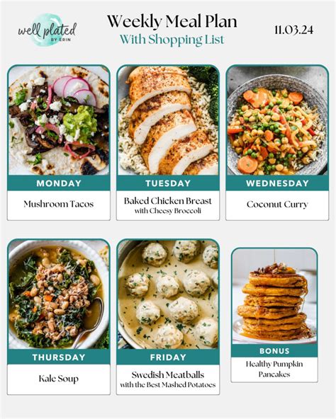 Weekly Meal Plan Wellplated