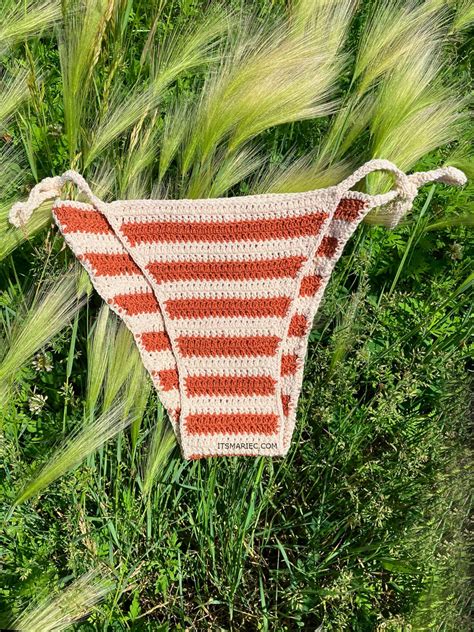 Crochet Striped Bikini Pattern Retro Crochet Bikini Top And Bottom Crochet Summer Pattern