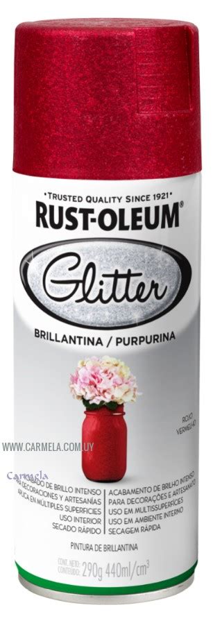 Aerosol Brillantina Glitter Rojo Rust Oleum Barraca Carmela