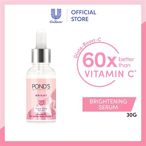 Ponds Bright Triple Glow Facial Serum With Gluta Boost And Niacinamide For Dewy Hydrated Skin