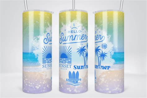 Summer Beach Oz Skinny Tumbler Wrap Graphic By Tintin Design