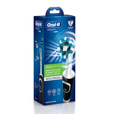 Buy Oral B Vitality Cross Action Rechargeable Toothbrush Black 1 S