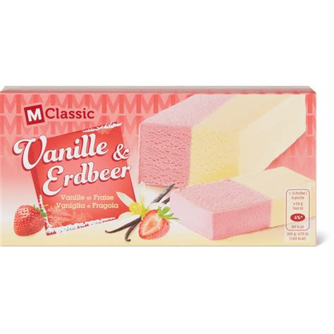 M Classic Glace Vanille Erdbeere Migros