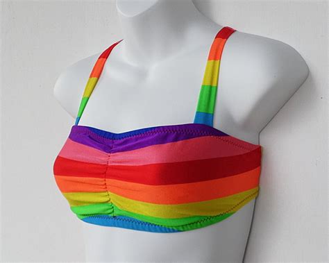 Rainbow Bikini Top Only Sizes S Xl