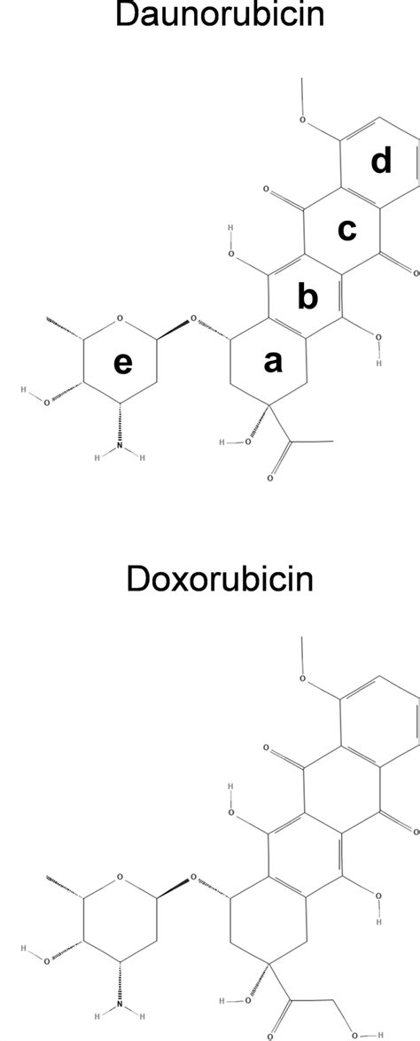 Daunorubicin And Doxorubicin Chemical Structure Both Drugs Exhibit A