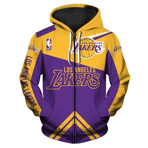 Lowest Price Nba Hoodie 3d Los Angeles Lakers Hoodies Sweatshirt Zip Up