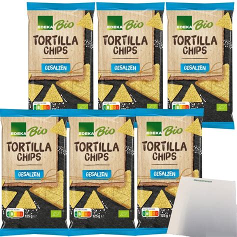 Edeka Bio Tortillachips Gesalzen Aus Maismehl 6er Pack 6x125g Packun