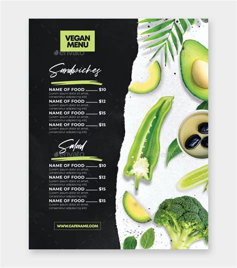 Vegan Food Menu Template Psd Ksioks
