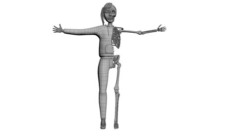 3d Girl Skeleton Character Model Turbosquid 1796620