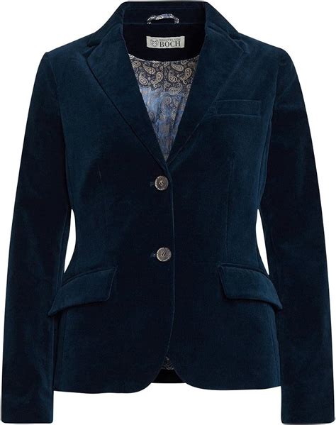 Brigitte Von Boch Femme Cala Blazer En Velours Côtelé Bleu Marine