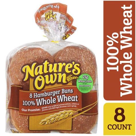 Nature S Own Whole Wheat Hamburger Buns Oz Count Walmart