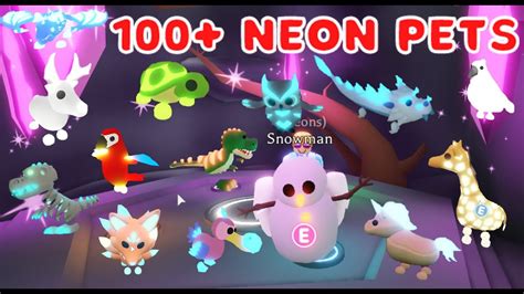 All Neon Pets 100 In Roblox Adopt Me I 2020 Year End Update YouTube