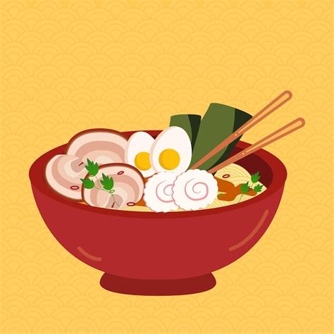 Premium Vector Japanese Noodles Hand Drawn Vector Illustration