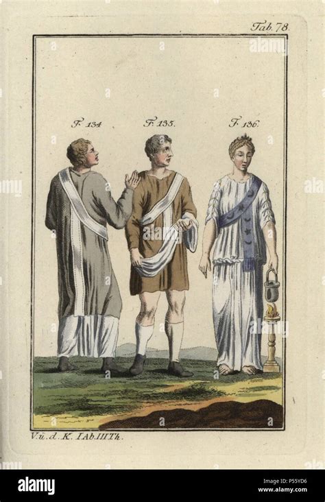 Two Roman Men Wearing The Dalmatic Tunic And Lorum Sash And A