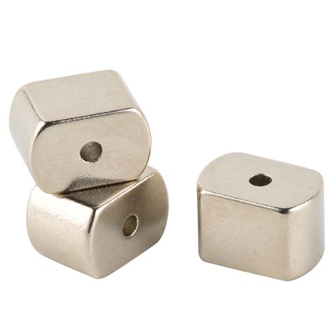 Nickle Block Shaped Ndfeb Magnet With Countersunk Hole China Magnet