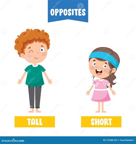 Opposite Adjectives Tall And Short Illustration Stock 53 Off