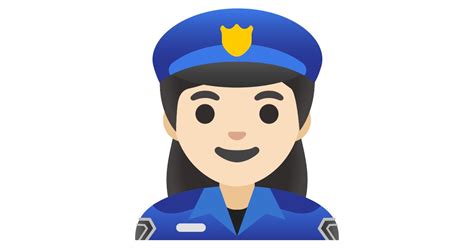 Policial Mulher Pele Clara Emoji