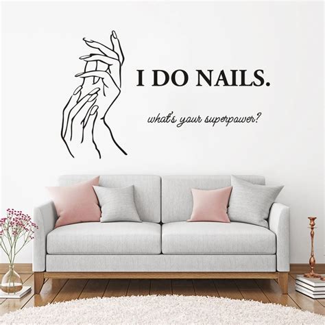 Nail Salon Quote Wall Sticker Decals Manicure Pedicure Beauty Salon Decor Nails Polish Wall Art