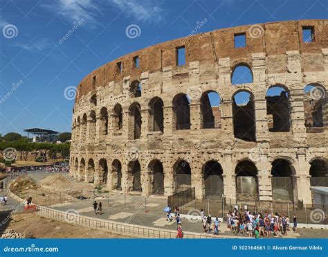 The Roman Colosseum View From Piazza Del Colosseo Square Lazio