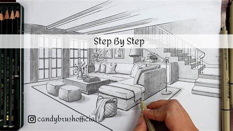 How To Draw A Living Room In Two Point Perspective | Baci Living Room