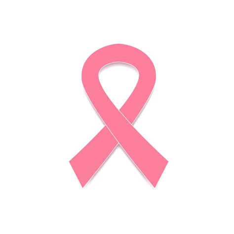 Pink Breast Cancer Awareness Ribbon With Shadow Isolated On White