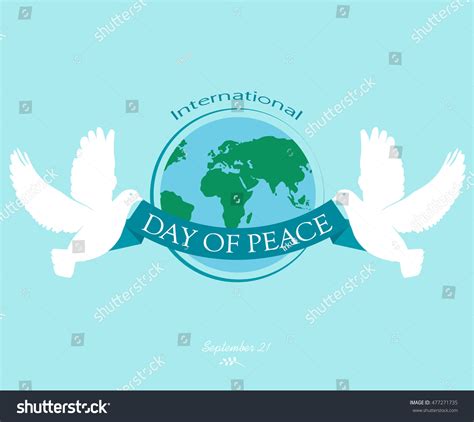 International Peace Day Peace Dove Olive Stock Vector Royalty Free